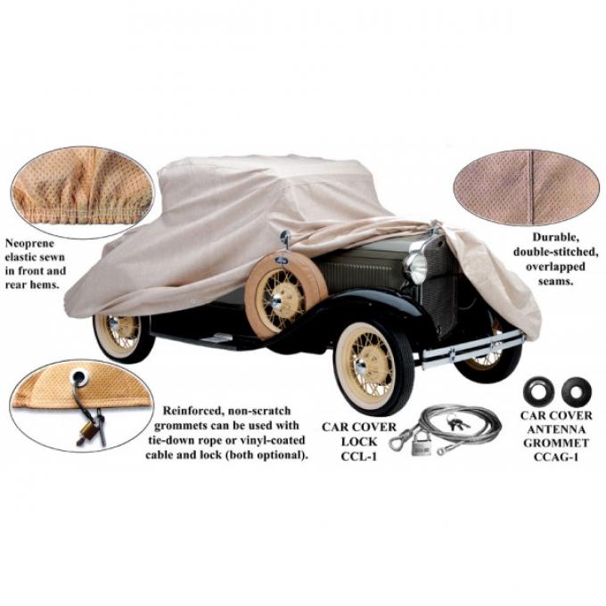Car Cover, Poly-Cotton, 1931 Sedan, Slant Windshield