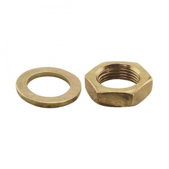 Ford Pickup Truck Alternator Nut & Lock Washer - Zinc Dichromate (Gold) Finish - F100 Thru F350