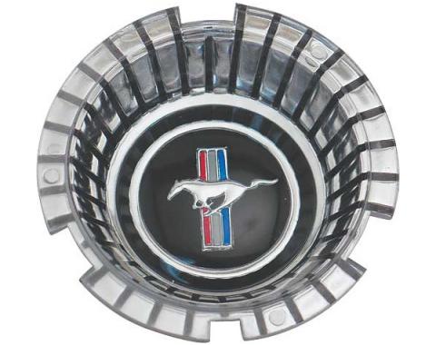 Ford Mustang Wheel Cover Spinner Center - Standard Black With Chrome Running Horse