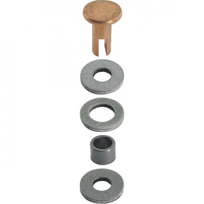 Model A Ford Starter Contact Button Terminal & Insulator Set - 5 Pieces