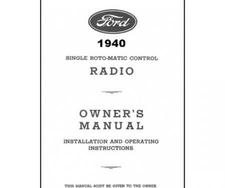 Radio Installation Handbook - Philco - 8 Pages - Ford