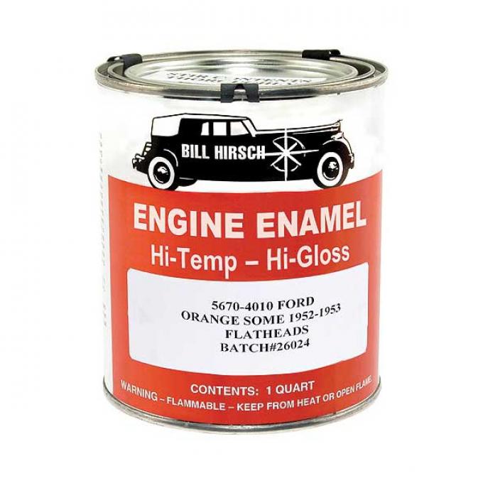 Engine Paint - High Gloss Enamel - Ford Flathead V8 Red-Orange - 1 Quart Can