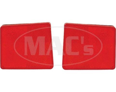 Ford Rear Sidemarker Lenses, Pair, Red, Fastback, Fairlane, Torino, 1968