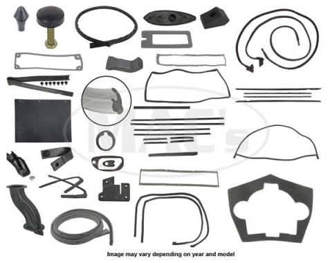 Thunderbird Complete Weather-Strip Kit, Hardtop, 5-Window, With Gray Trunk Rear Edge Seal, 1966