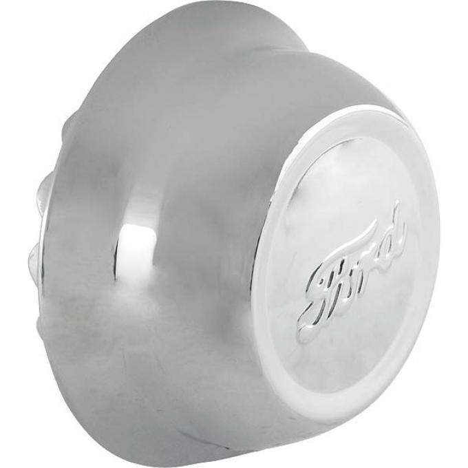 Model A Ford Hub Cap - Chrome Plated - Ford Script - Fits 2-5/8 Rim Opening - Reproduction
