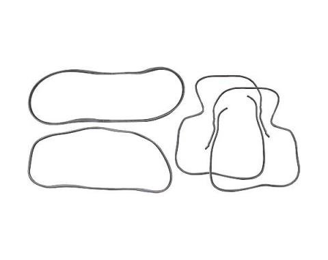 Ford Pickup Truck Cab Weatherstrip Kit - With Chrome & Wraparound (Big) Back Window