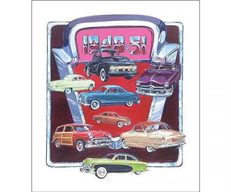 Poster - Depicts Classic Fords From 1949-51 - 27 X 36