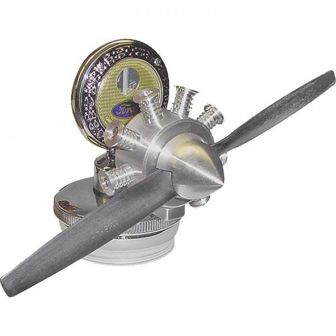 Model A Ford Moto-Meter Airplane Prop Accessory - Machined Aluminum Body & Black Plastic Prop - USA Made