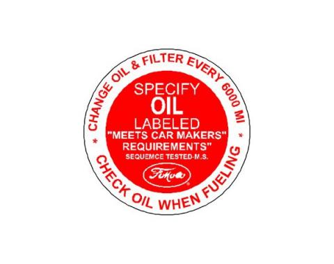 Oil Filler Cap Decal