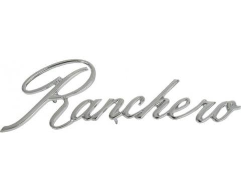 Front Fender Emblem, Ranchero Script, Ranchero, 1970-1976