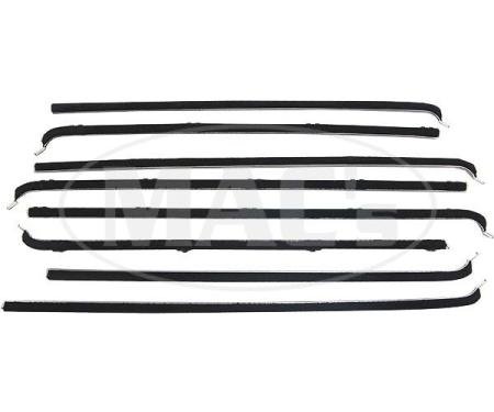 PUI 55-56 FORD 4 DR SEDAN WIN 990954 | Belt Weatherstrip Kit - 8 Pieces - Front And Rear Door Windows - Ford 4 Door Sedan & Station Wagon