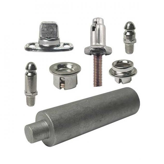 Model A Ford Side Curtain Fastener Set - Roadster - 28 Piece Set