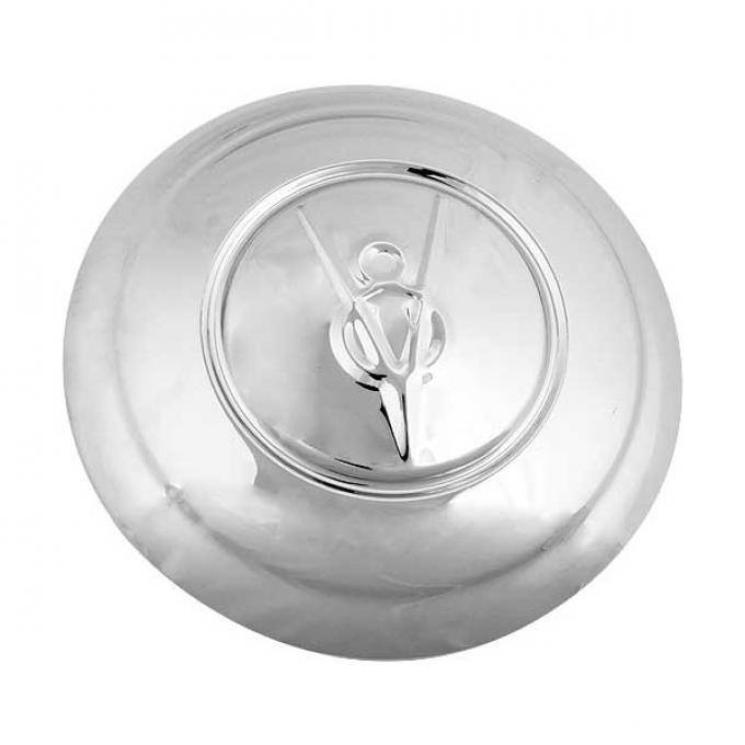 Hub Cap - V8 Embossed - Stainless Steel - 5-3/4 - Ford Pickup Truck