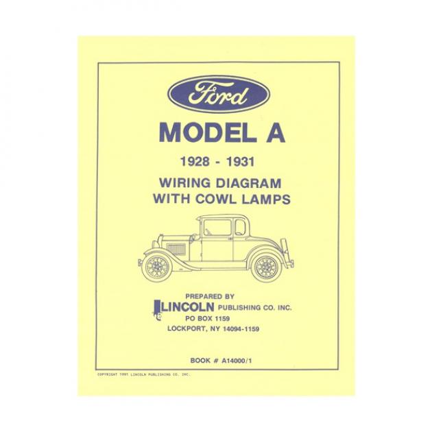 Model A Ford Electrical Wiring Diagram - For Cars With CowlLamps | Blue