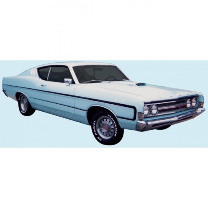 Body Side C Stripe Kit, Reflective, Fairlane, Torino, 1969