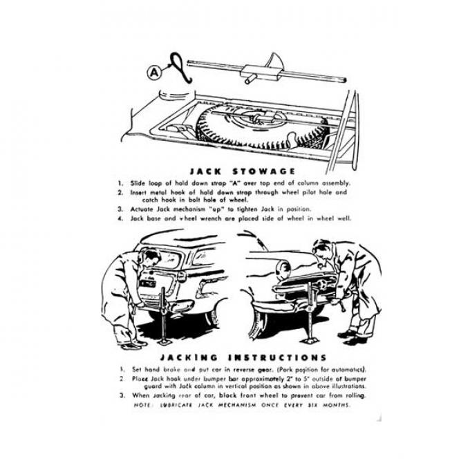 Jack Decal - Jack Instructions - Ford Station Wagon