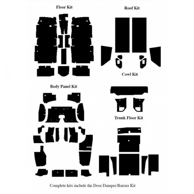 Insulation Kits, Master Kit, 6 Kits, For Coupe, 1964-66