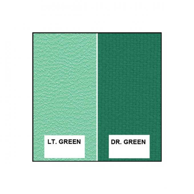 Full Seat Cover Set - Light Green Vinyl With Green Cloth Inserts - Ford Victoria - Body Style 64C