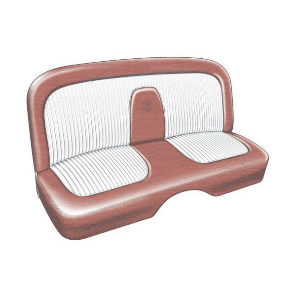 Ford Thunderbird Seat Covers, Buckskin With White Inserts, Plain, 1956