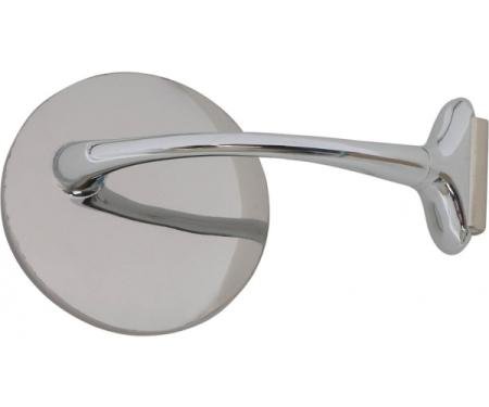 Old Style Door Edge Mirror, Stainless Steel, 4" Diameter