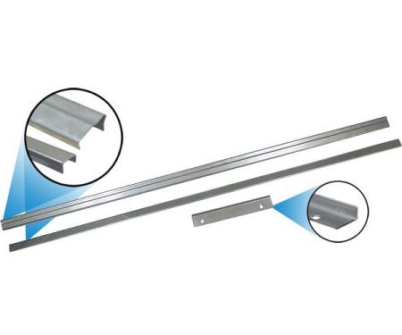 Model A Ford Running Board Trim Set - Stainless Steel - 8 Pieces - 1928-29 Only