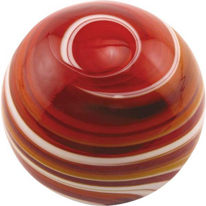 Gear Shift Knob - Floor Shift - Glass - Red Swirl - Ford