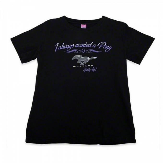 Mustang I Always Wanted A Pony Ladies T-Shirt, Black