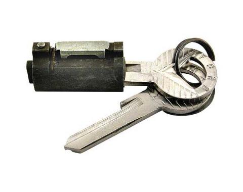 Trunk Lock Cylinder - Includes 2 Reproduction Ford Script Keys