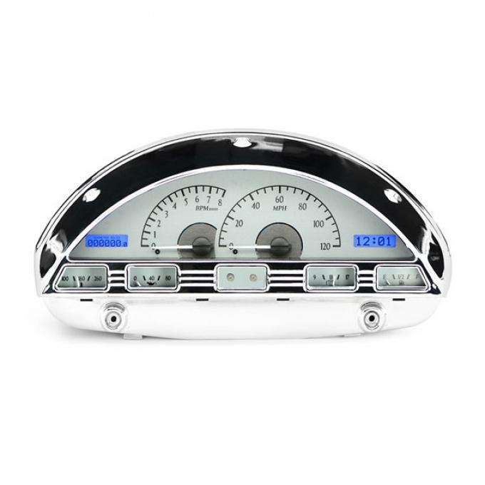 Ford F-100 Pickup Dakota Digital VHX Instrument With SilverAlloy Style Face, 1956