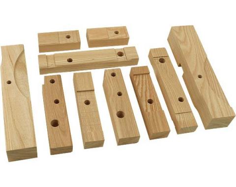 Model A Ford Body Mounting Block Set - 10 Pieces - Fordor Sedan Slant Windshield Body Type 160A & 160C Murray