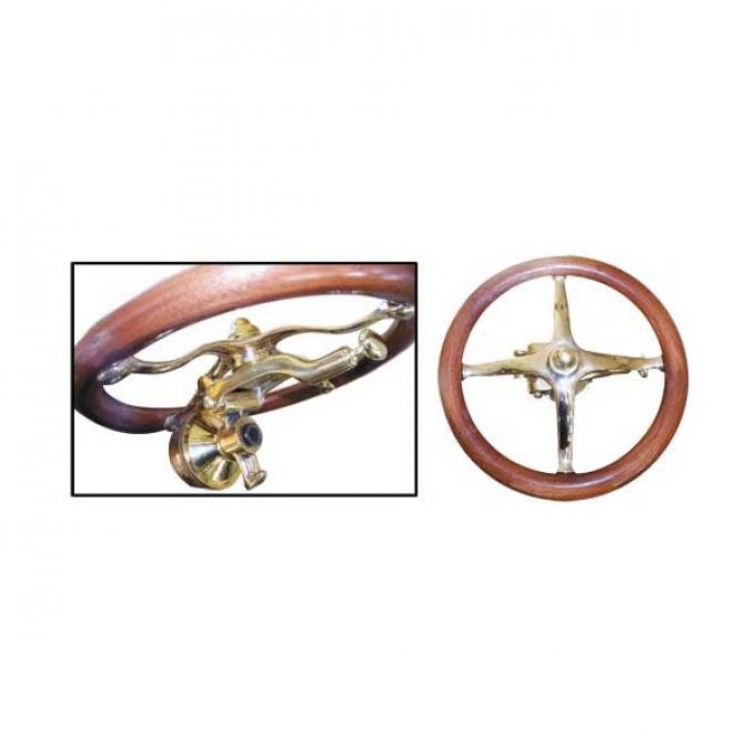 Model T Ford Fat Man Steering Wheel Bracket - Polished Brass