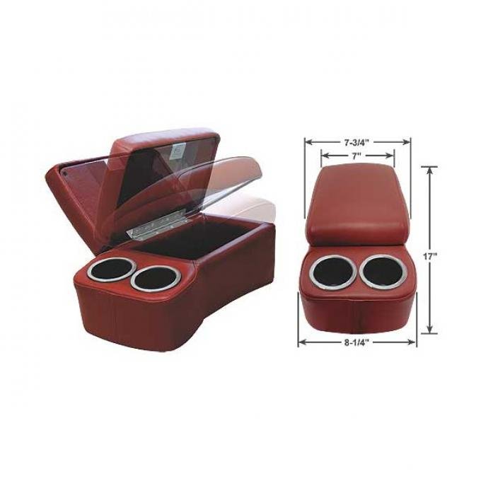 BD Drinkster Seat Console - 17" x 8-1/4" - Maroon