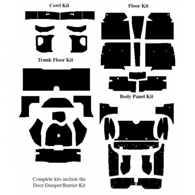 Insulation Kits, Master Kit, 5 Kits, For Convertible, 1958-60