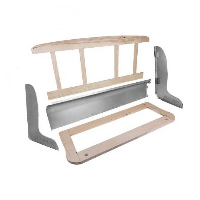 Model A Ford Front Seat Assembly - Coupe - Metal Ends - Wood Center - Metal Toe Panel