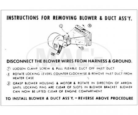 Heater Instruction Decal - Ford