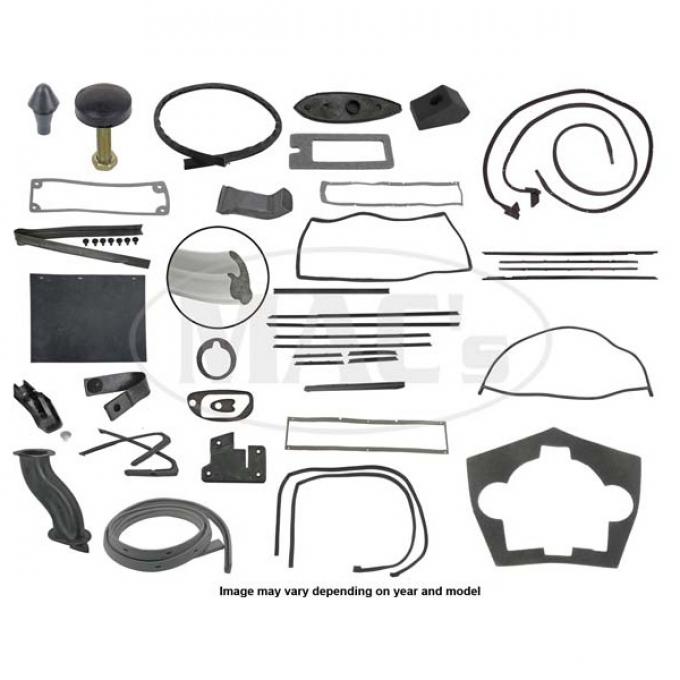 Thunderbird Complete Weather-Strip Kit, Hardtop, 5-Window, With Gray Trunk Rear Edge Seal, 1966