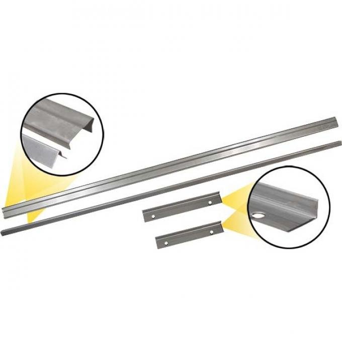 Model A Ford Running Board Trim Set - Zinc - 8 Pieces - 1930 Only