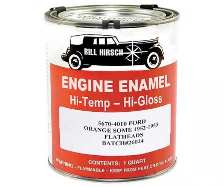 Engine Paint - High Gloss Enamel - Ford Flathead V8 Red-Orange - 1 Quart Can