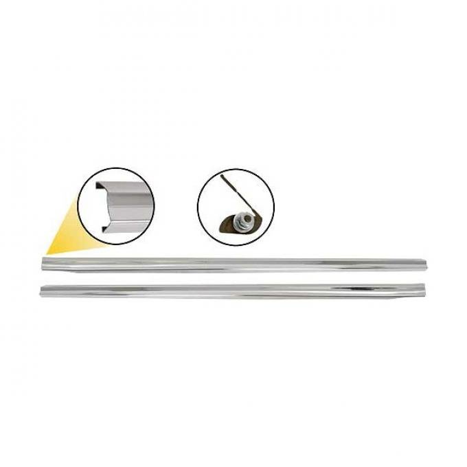 Trunk Lid Moulding Set - Die-Stamped Polished and Anodized Aluminum - 2 Pieces