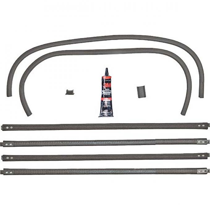 Model A Ford Door Window Channel Kit - Fordor Sedan, ExceptSlant Windshield - Front Doors