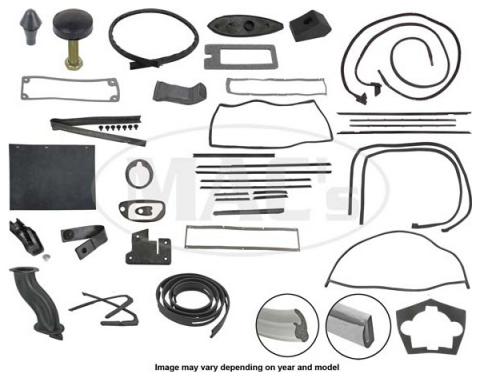 Thunderbird Complete Weather-Strip Kit, Hardtop, 5-Window, With Black Trunk Rear Edge Seal, 1966