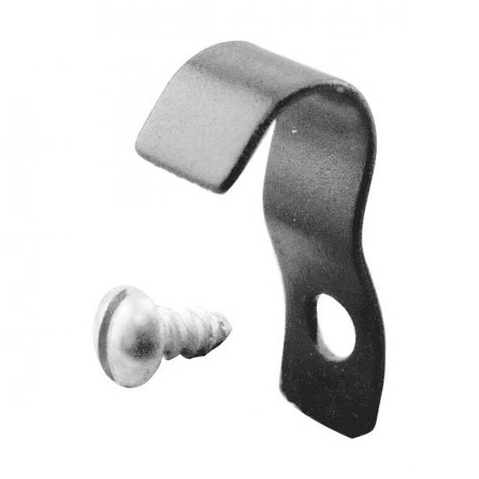 Model A Ford Vacuum Windshield Wiper Hose Clip & Screw - For Standard Open Cars - Black