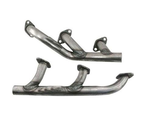 Exhaust Headers - Tubular - Painted Black - Flathead V8 - Ford Except Convertible