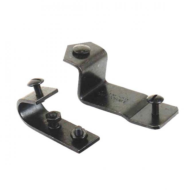 Hood To Grille Catch Bracket Set - 4 Pieces & Hardware - Ford Passenger