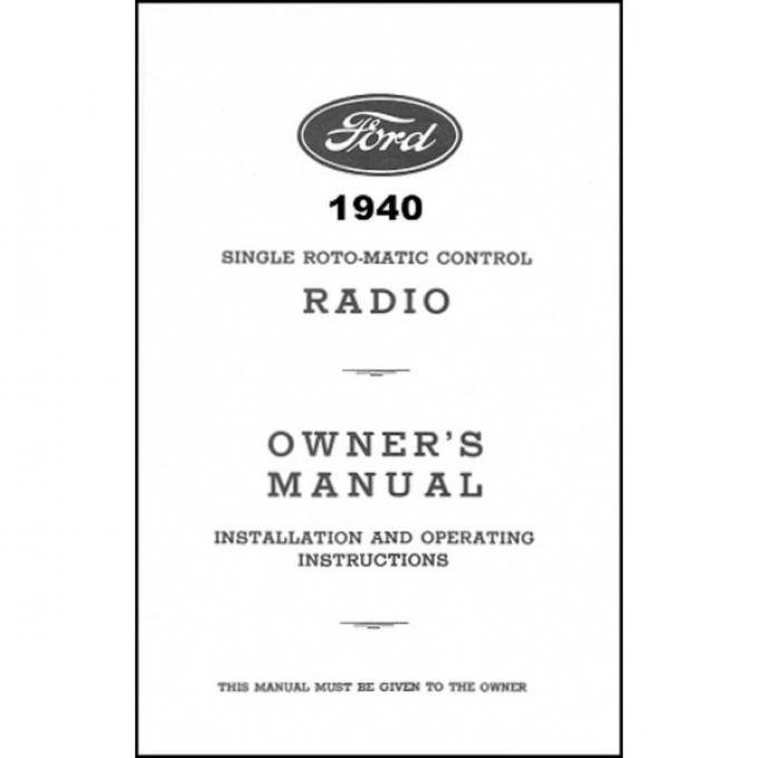 Radio Installation Handbook - Philco - 8 Pages - Ford