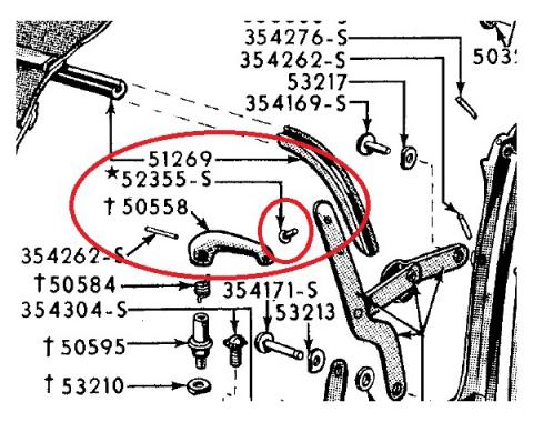 Ford Thunderbird Convertible Top #3 Bow Screw, 1955-57