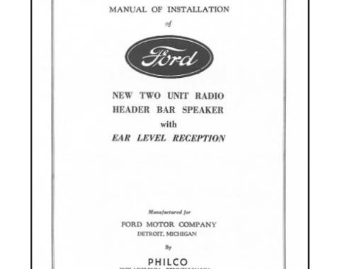 Radio Installation Handbook - 8 Pages - Ford