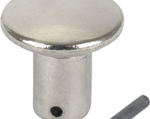 Emergency Brake Handle Button & Pin Set - For 3/8 Diameter Shaft - Chrome - Ford