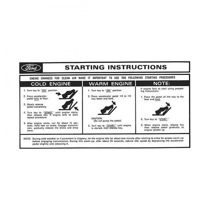 Sun Visor Sleeve Decal - Starting Instructions - Ford