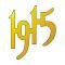 Model T Ford Radiator Year Script - 2 High - Gold-Plated Brass - 1915